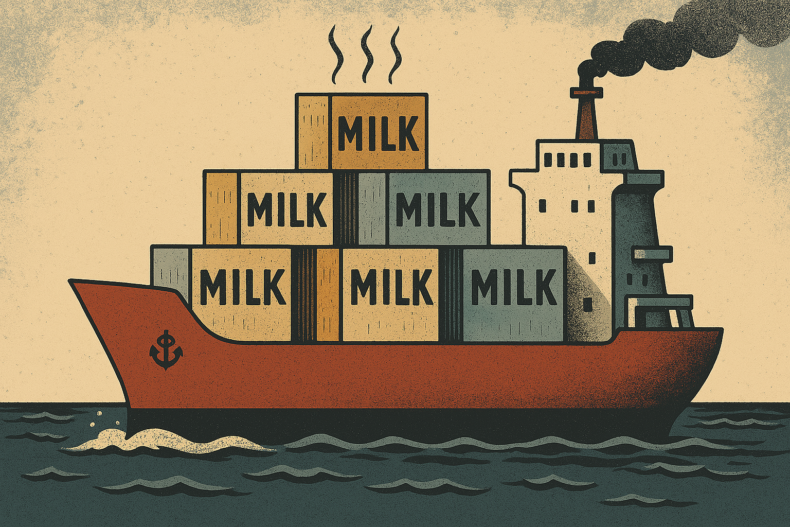 Container ship travelling for weeks